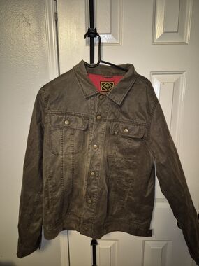 Obey Men's Brown Workwear Trucker Jacket